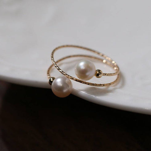 Embrace Pearl Gold Ring -14K Gold